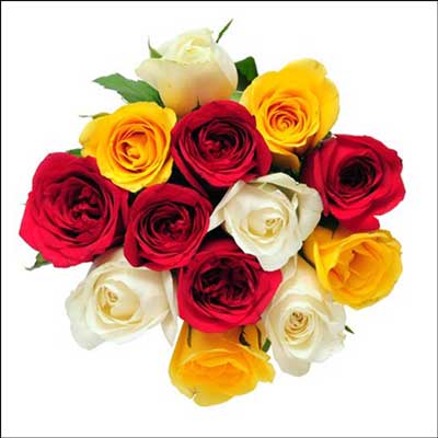 "12 mixed roses flower bunch - Click here to View more details about this Product